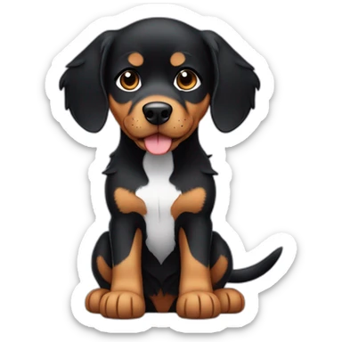 Slavic Boy with curly Black Hair with Entlebucher zennenhund sticker