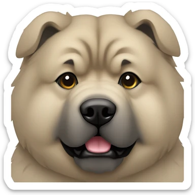 Beige grey chow-chow black muzzle sticker