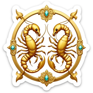 Scorpion and Sagittarius sign sticker
