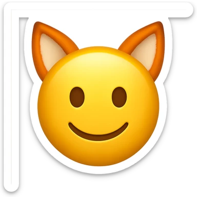 yellow face with orange fox ears, digital illustration emoji sticker