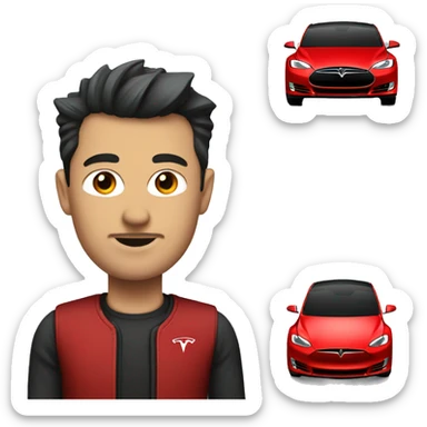 Red tesla  sticker