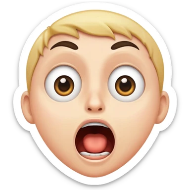 face with wide open eyes and open mouth, shocked expression sticker