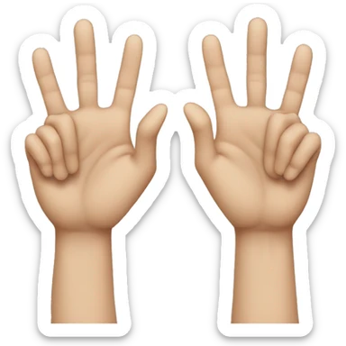 Hands intertwined, both palms facing front and 1 middle finger pointing front also sticker