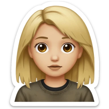 grunge girl with dirty blonde hair sticker