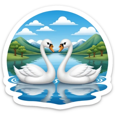Dos cisnes besándose  sticker
