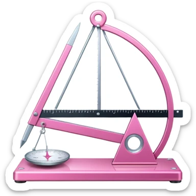 mac os icon Architect's scale, protractor, triangle, pink sticker