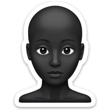 Minimalist flat vector icon, iOS style, thin black outline on a white background. Human silhouette. Black, completely monochrome, matte. Impersonal, no eye sockets, no hair. sticker