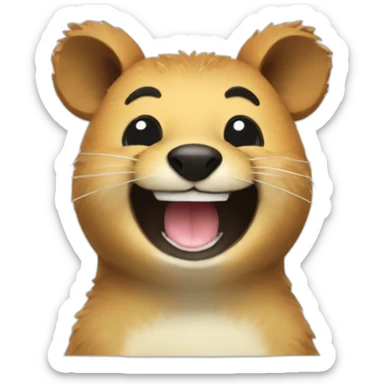 skinny happy quokka smile with sushi sticker