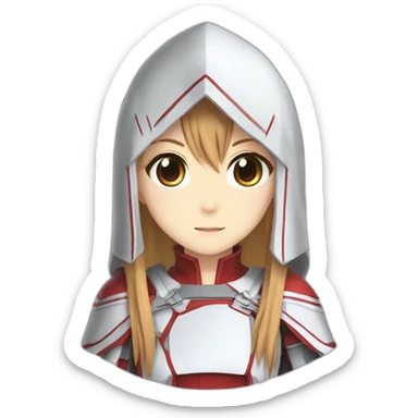 Asuna from sword art online avec uniquement des vêtement qui recouvre le pied sticker