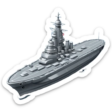 battleship arial view sticker