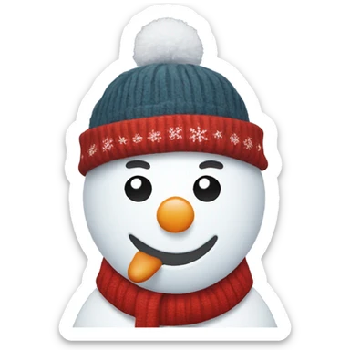 Snowman with an Santa hat and a Christmas Jumper sticker