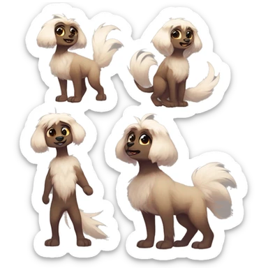 Cute anthropomorphic furry fantasy-animal-fursona griffsnuff & LiLaiRa & Falvie full body sticker