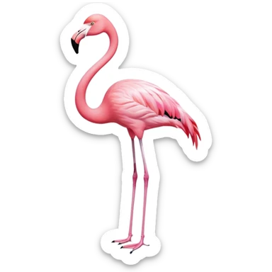 flamingo balancing on one leg sticker