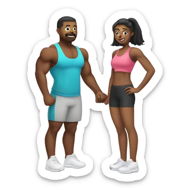 Couple gym weight sticker