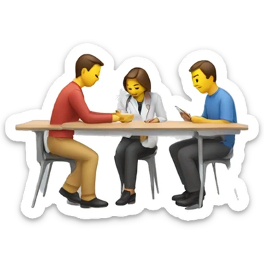 People are passing a test sticker