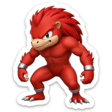 Sonic the hedgehogs friend knuckles a red animal  sticker