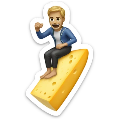 block of cheese riding surfboard sticker