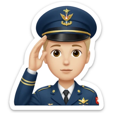 Soldat in uniform der salotiert und den Buchstaben S.A.S auf der Mütze und Uniform sticker