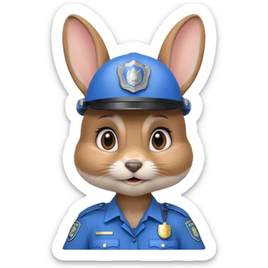 judy hopps, Rabbit police, blue uniform including helmet of uniform sticker