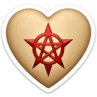 beige heart satanic sticker