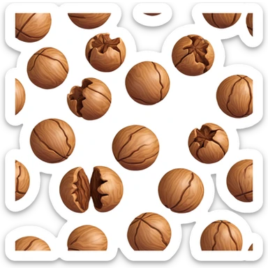 realistic cracked walnut sticker