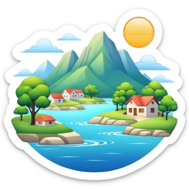Modern aesthetic full scenic SCENERY sticker