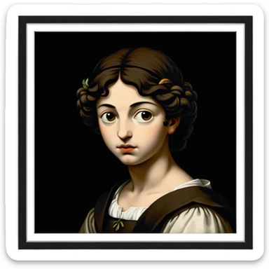 Caravaggio painting in a gold frame sticker
