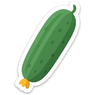 Flat design style cucumber sticker