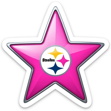 pink stars exactly like from logo of NFL steelers  sticker
