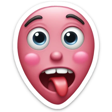 heart eye face with drool  sticker