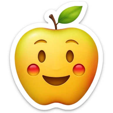 Emoji jaune d’Apple qui a chaud sticker