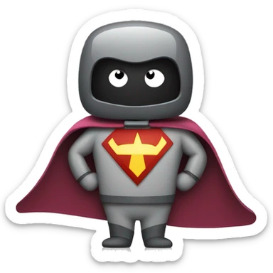 computer wearing a superhero cape sticker