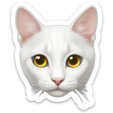 White cat with heterochromia eyes sticker
