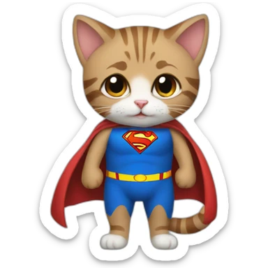 cat in a superman costume sticker