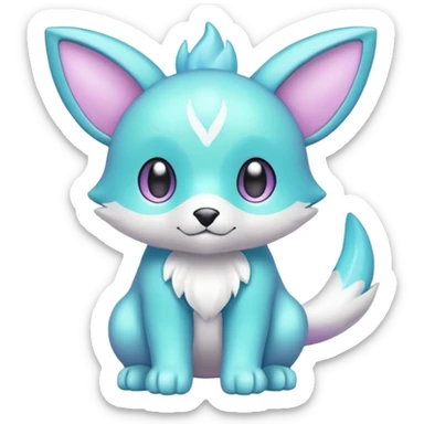 Cute cool pastel shiny colorful animal hybrid Fakemon full body sticker