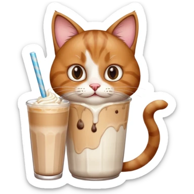 Cat Drink Milk Shake ￼ sticker