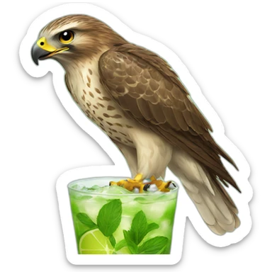 hawk drinks mojito sticker