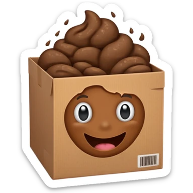 Una caca en una caja sticker