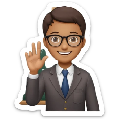 teacher teaching numbers on a blackboard
 sticker