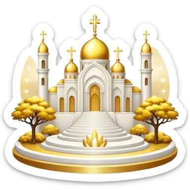White and Golden Divine Holy Glorious Shiny Sparkly Scenic Scenery Deco Fakémon sticker