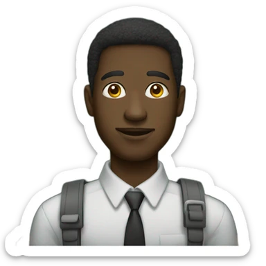 black man behind a chalkboard sticker