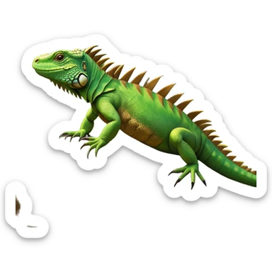 cinematic-iguana-realistic-full-body-basking-emoji,-long-scaly-body-stretched-out-on-a-sunlit-rock,-spiny-ridge-running-down-its-back,-textured-green-and-brown-skin-dappled-with-light,-sharp-intelligent-eyes-studying-the-surroundings,-long-tail-draped-over-the-stone,-simplified-yet-realistic-focused-features,-highly-detailed,-glowing-with-a-warm-tropical-glow

 sticker