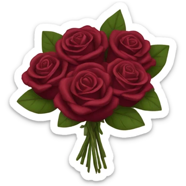 bouquet of burgundy roses  sticker
