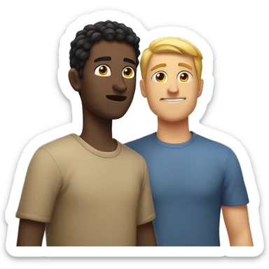 Guy standing over the shoulder of another guy breathing heavily sticker