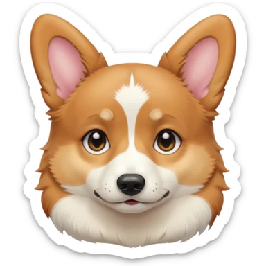 tri-color corgi with tears sticker