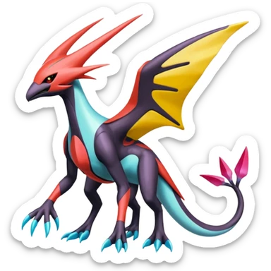 Latios-Darkrai-Deoxys-Giratina-Palkia-Meloetta-fusion-animal-Pokémon-hybrid-creature, full body sticker