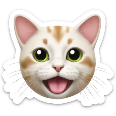 cat sticking out tongue sticker