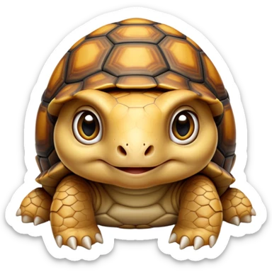 cinematic-baby tortoise-realistic--emoji,,-cute-wise-face-peering-ahead-with-calm-determination,-cute large-eyes-reflecting-centuries of wisdom, sticker