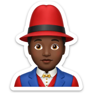 Sinterklaas zijn knecht, zwarte piet met zijn muts, kraag, Piet pak  sticker