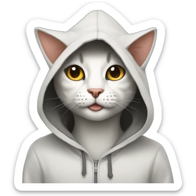 Street cat in a hood sticker